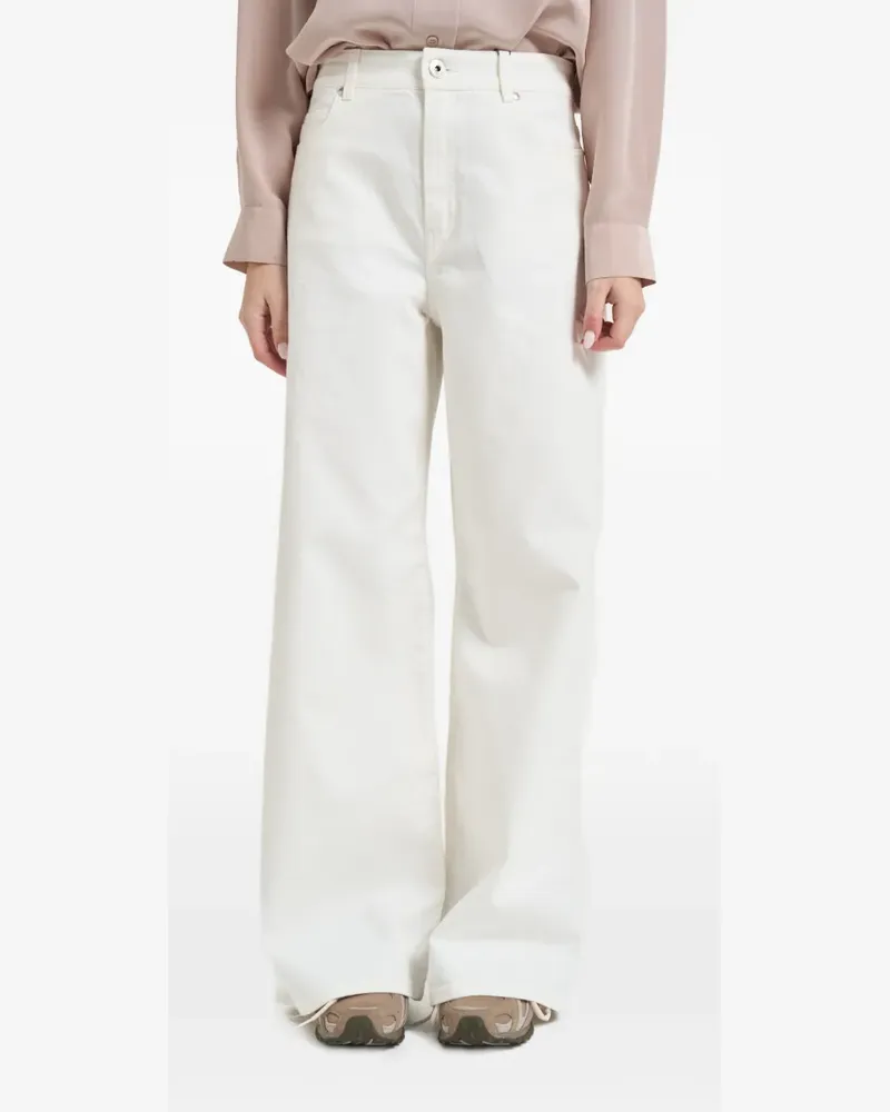 Max Mara Jeans mit weitem Bein - Weiß Weiß