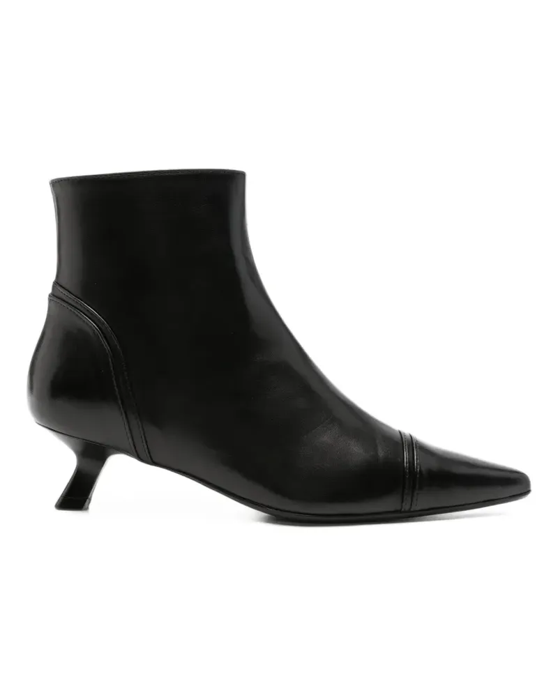 Anna F. pointed-toe leather boots - Schwarz Schwarz