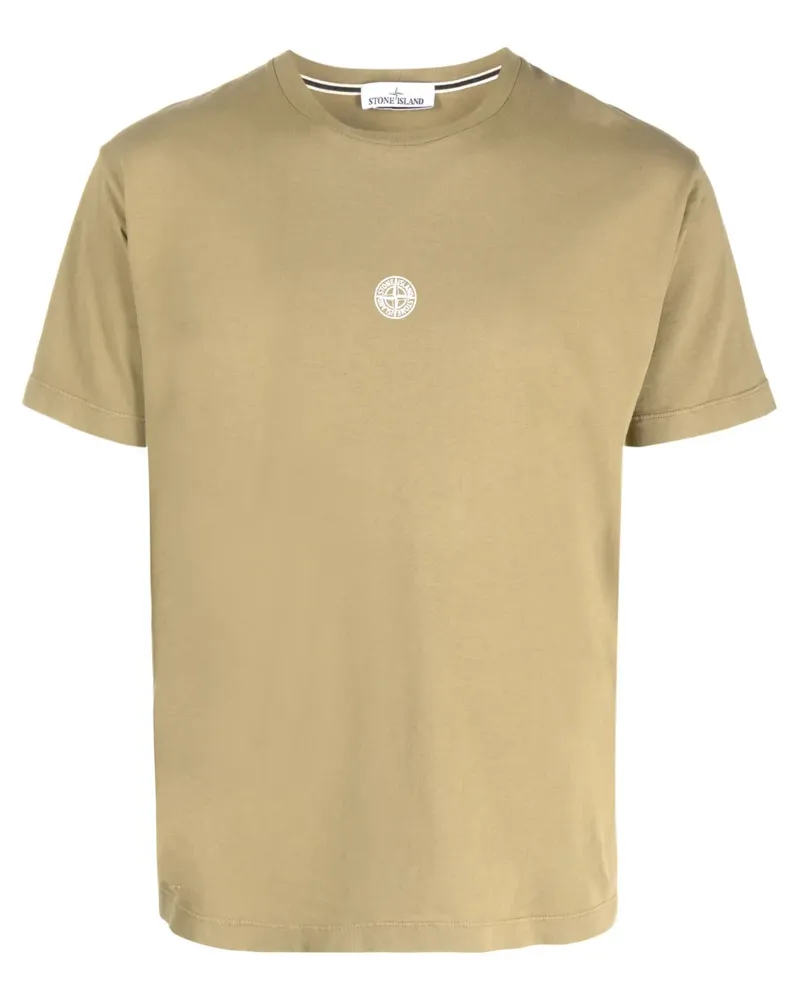 Stone Island T-Shirt mit Logo-Print - Grün Grün