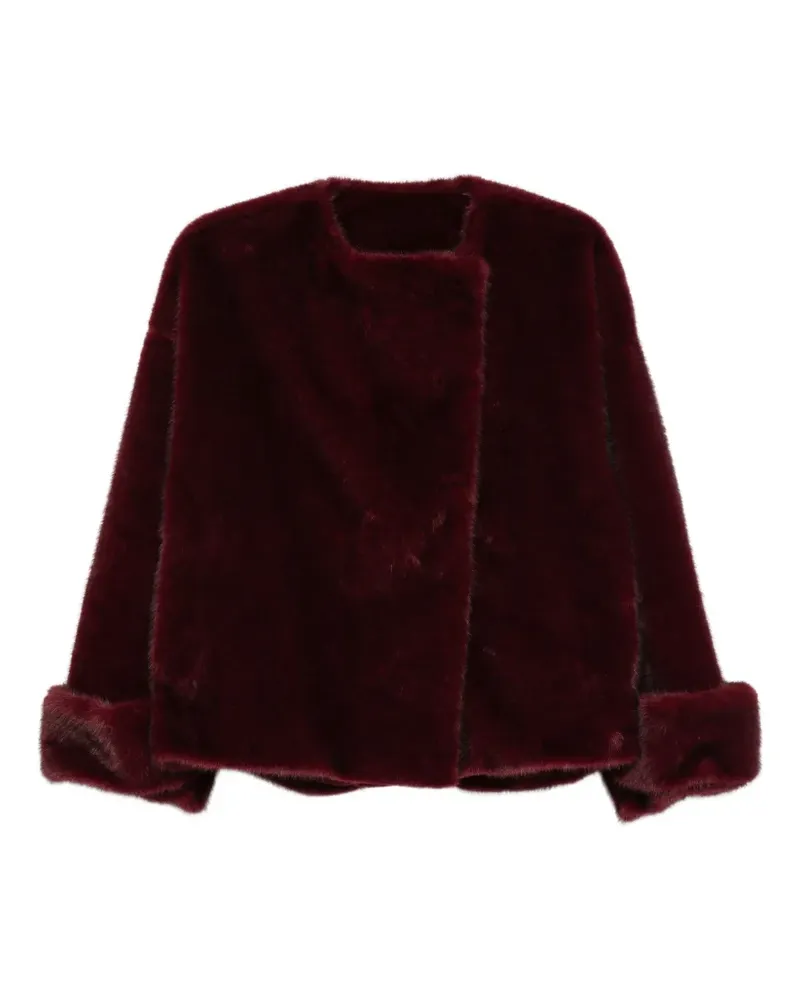 Antonelli Firenze Jacke aus Faux Fur mit weitem Kragen - Rot Rot