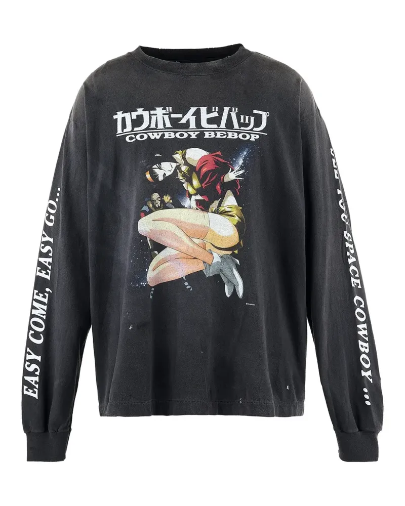 SAINT MXXXXXX Cowboy Bebop graphic-print long-sleeve T-shirt - Schwarz Schwarz