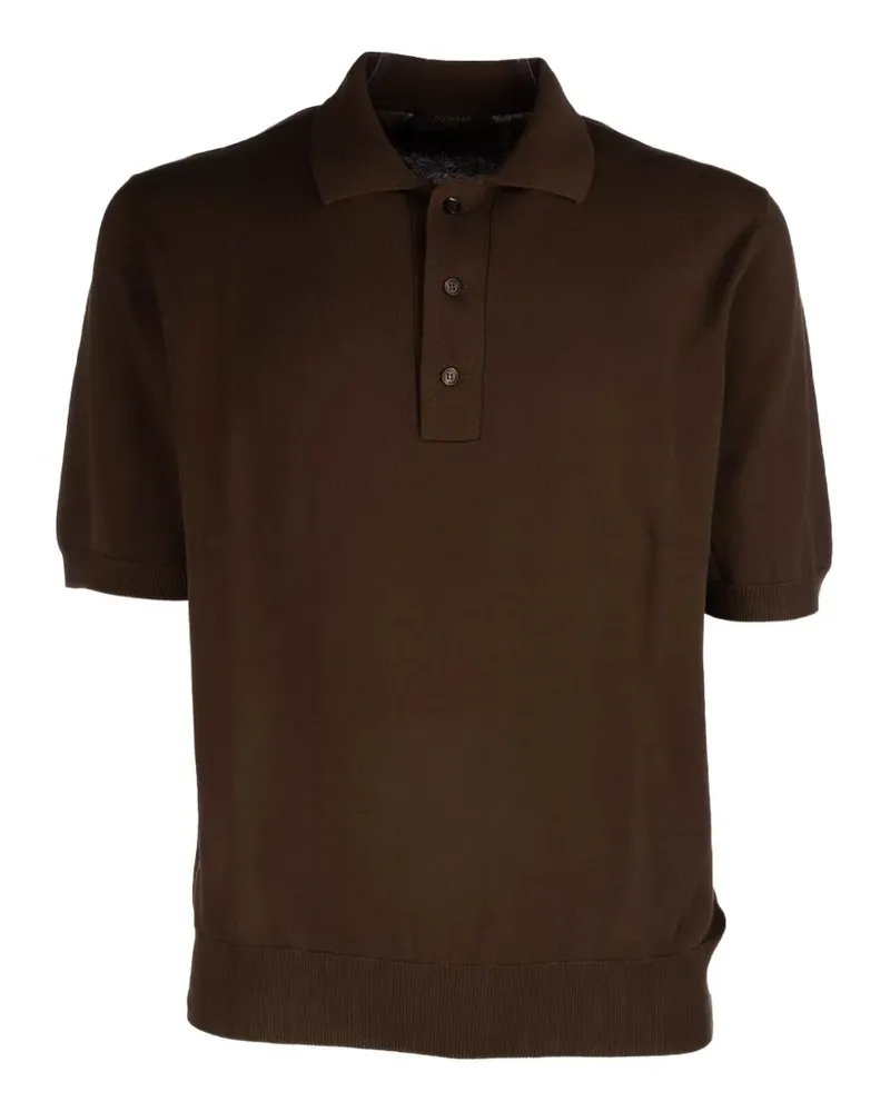 Zanone short-sleeve knitted polo shirt - Braun Braun
