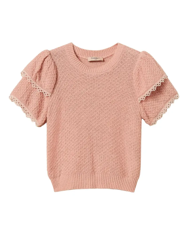 Twin-Set Pullover mit Volants - Rosa Rosa