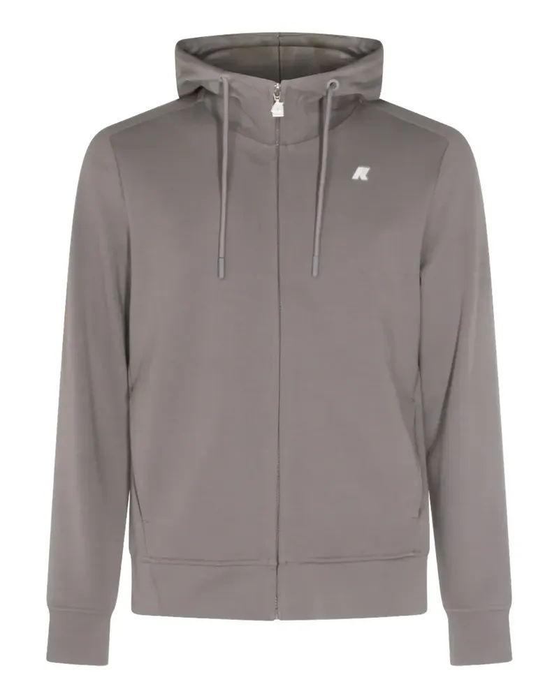 K-Way Anton logo-patch zip-up hoodie - Grau Grau