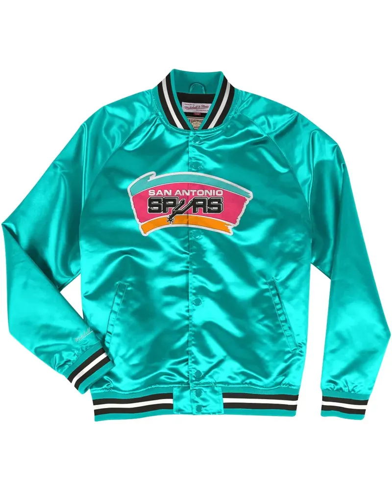 Mitchell & Ness NBA Spurs "Teal" Jacke aus Satin - Blau Blau