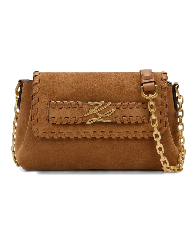Karl Lagerfeld K/Autograph Umhängetasche mit Ziernähten - Braun Braun