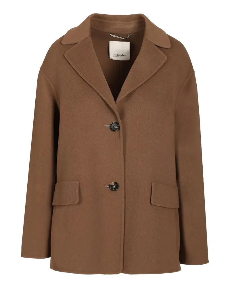 Max Mara V-neck single-breasted wool jacket - Braun Braun
