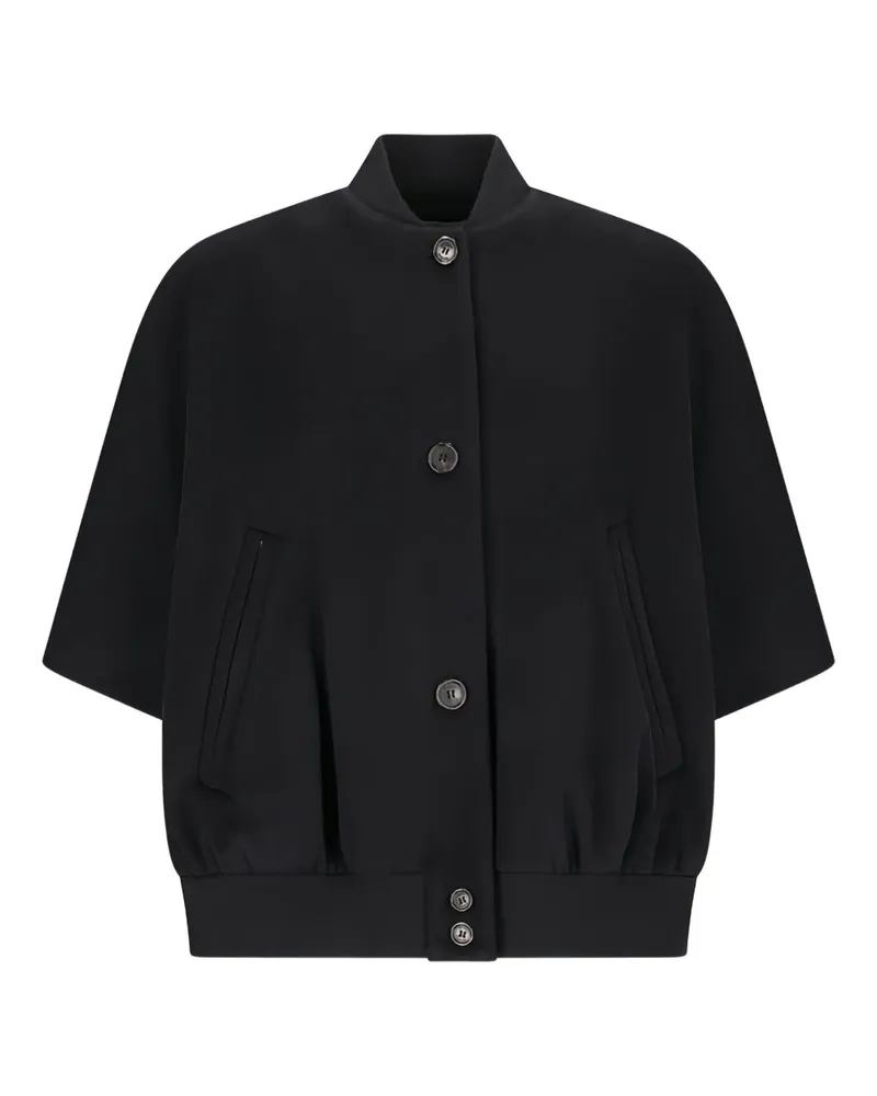 Max Mara Kurzärmeliges Kaschmir-Cape - Schwarz Schwarz