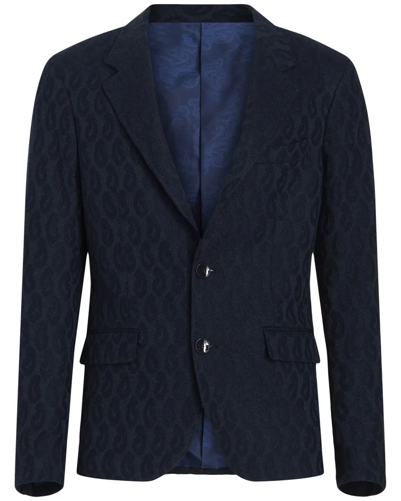 Etro Sakko mit Paisley-Jacquardmuster - Blau Blau