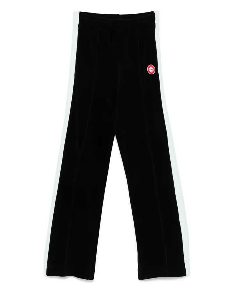 Casablanca Paris Hose aus Velours mit Seitenstreifen - Schwarz Schwarz