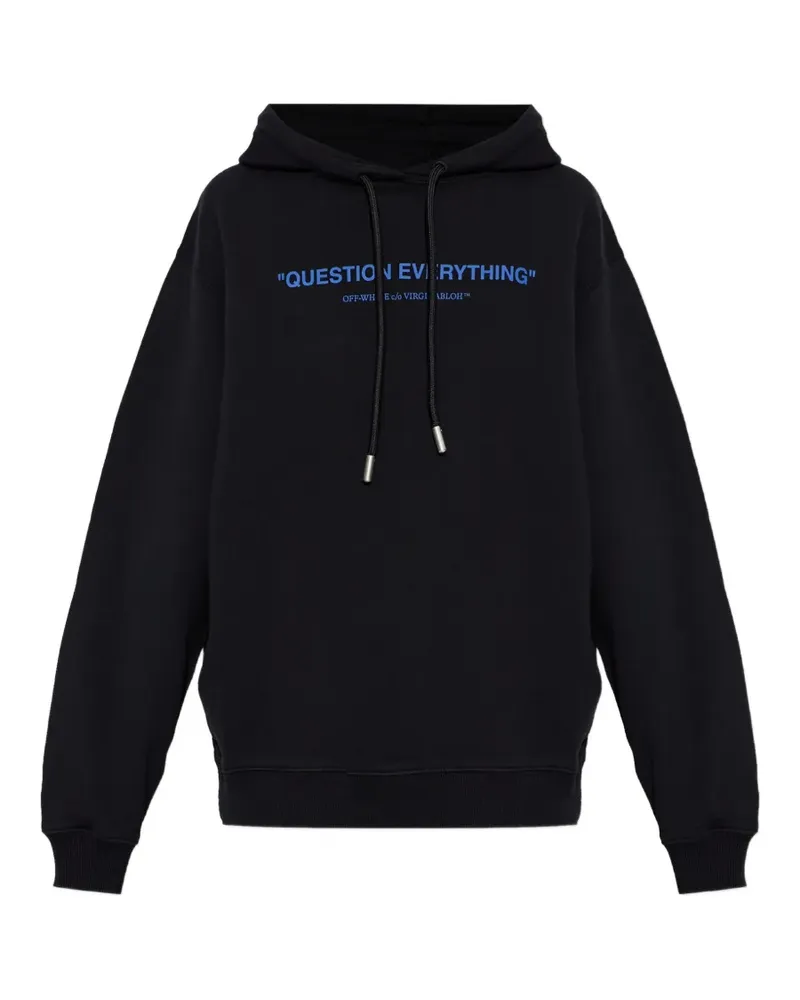 OFF-WHITE slogan-print hoodie - Schwarz Schwarz