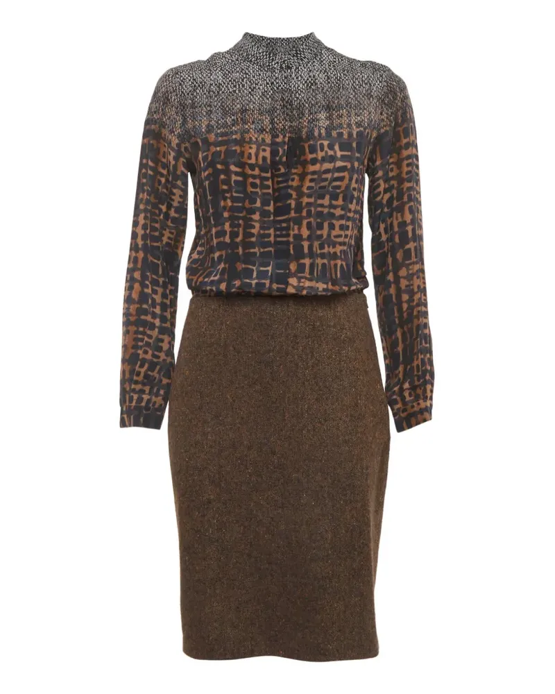 Max Mara abstract-print tweed dress - Braun Braun