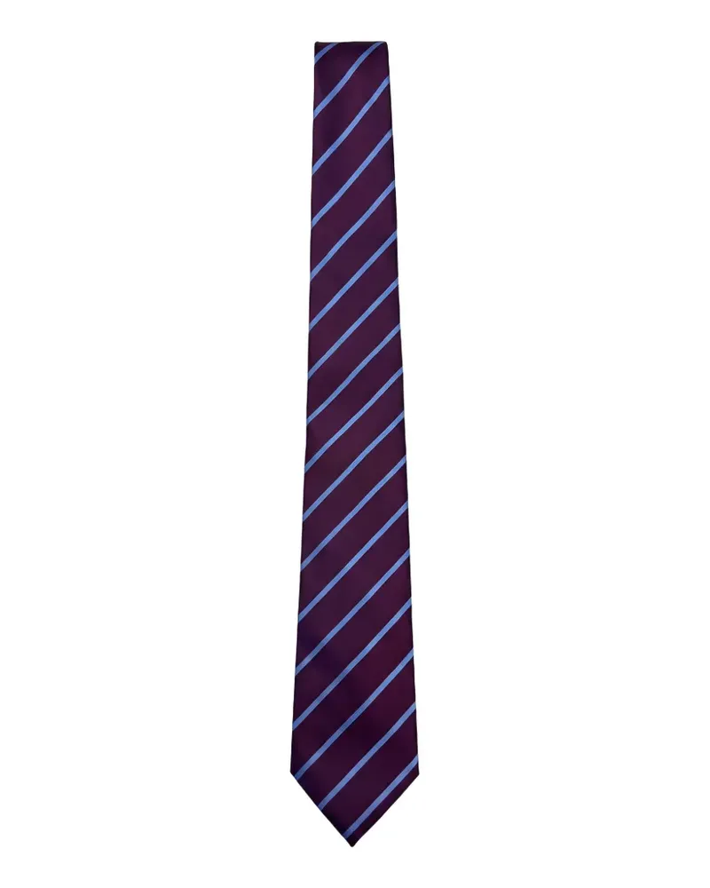 Kiton Seidenkrawatte mit diagonalen Streifen - Rot Rot