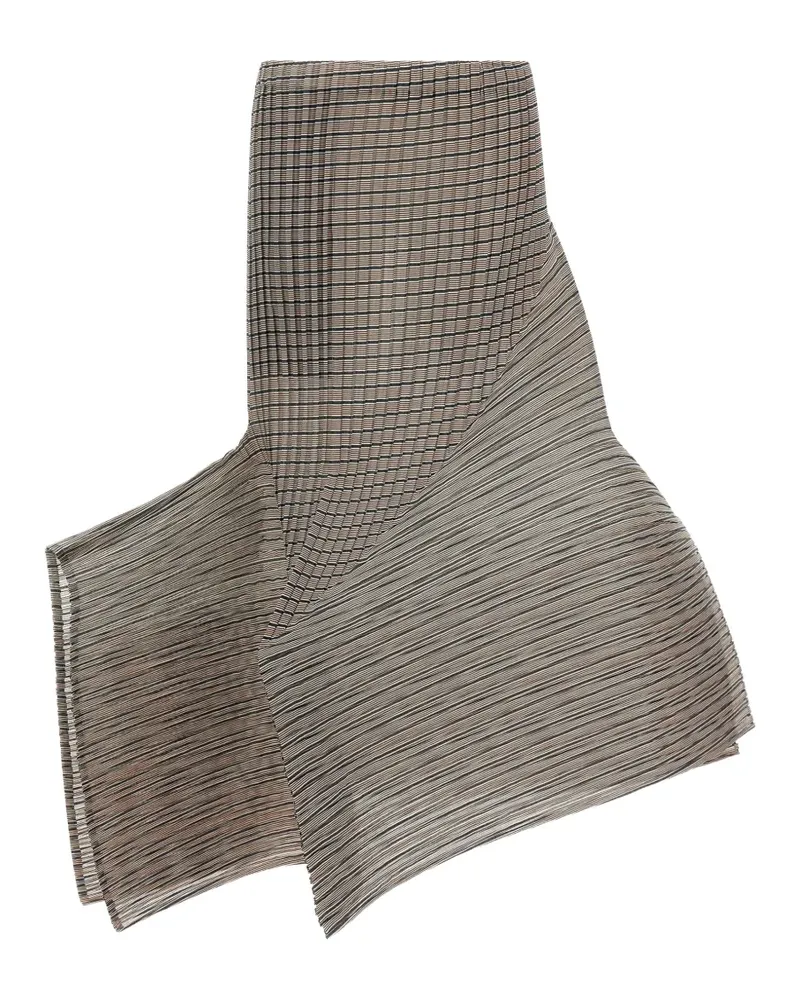 Issey Miyake stripes pleated midi skirt - Nude Nude
