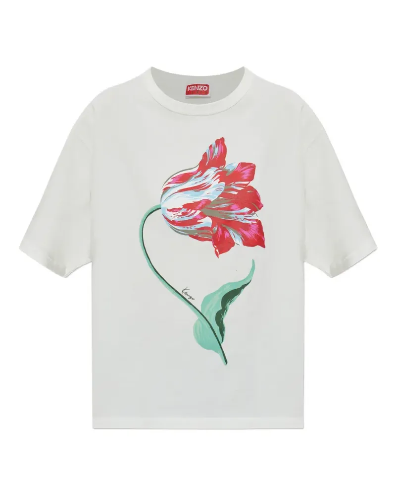 Kenzo Tulip cotton T-shirt - Nude Nude