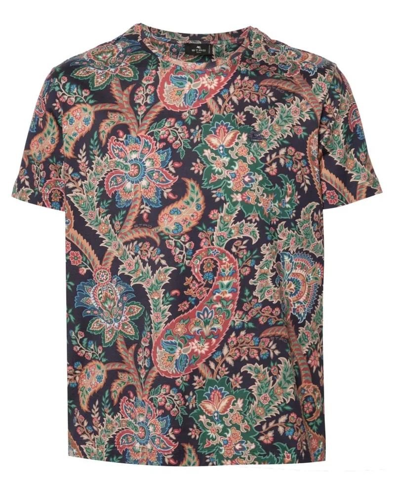 Etro T-Shirt mit Paisleymuster - Blau Blau