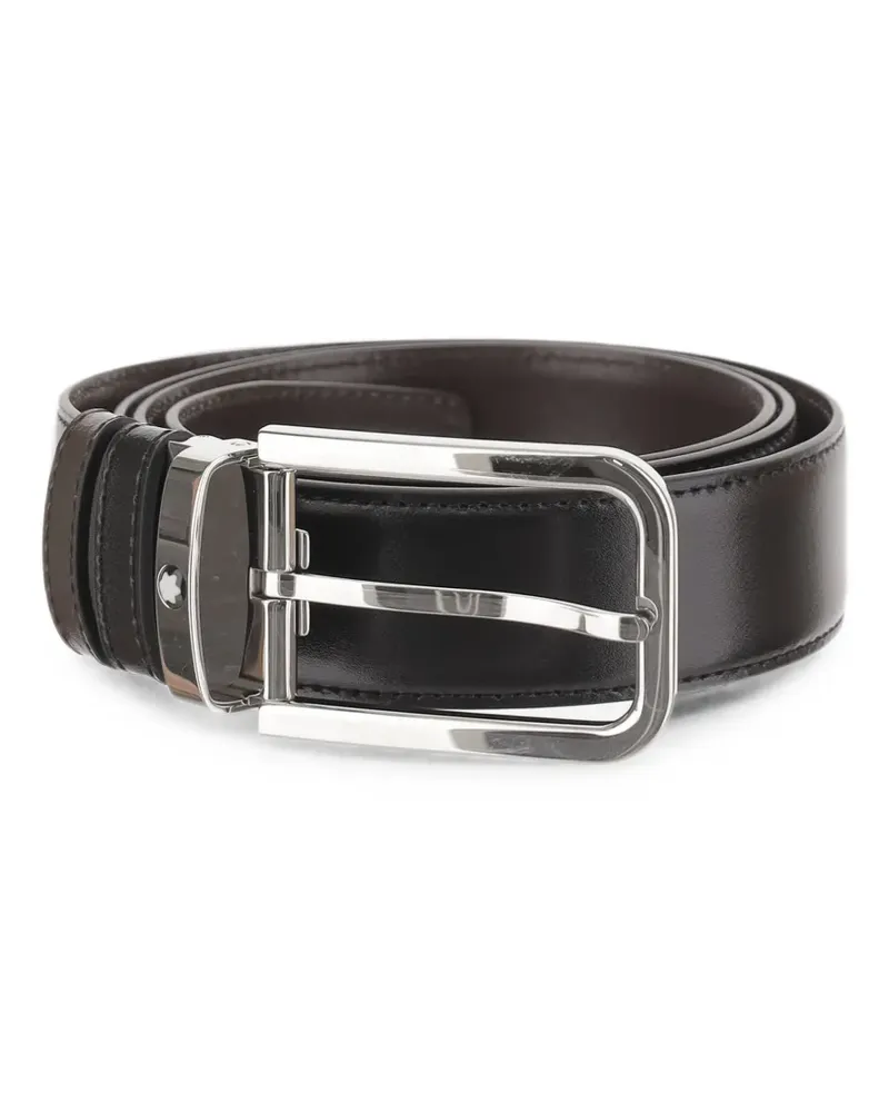 Montblanc reversible logo-plaque belt - Schwarz Schwarz