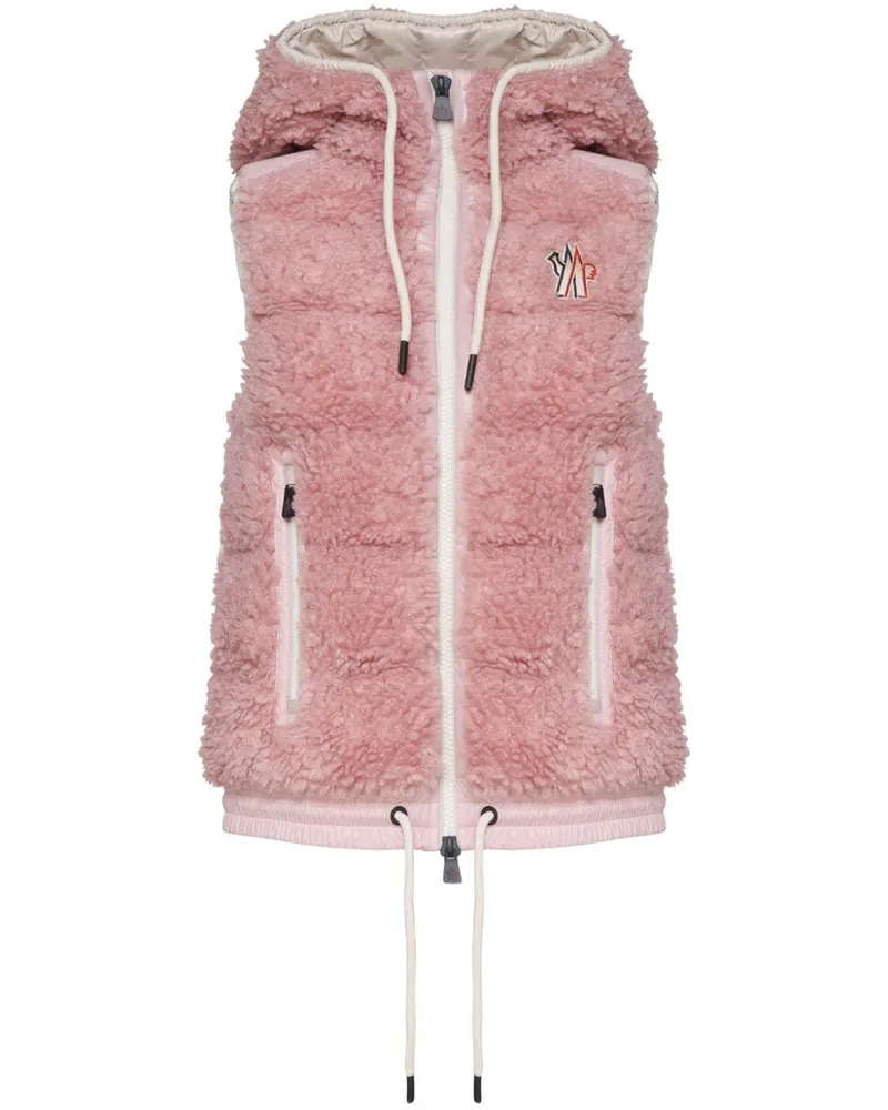 Moncler Shearling-Weste mit Kapuze - Rosa Rosa