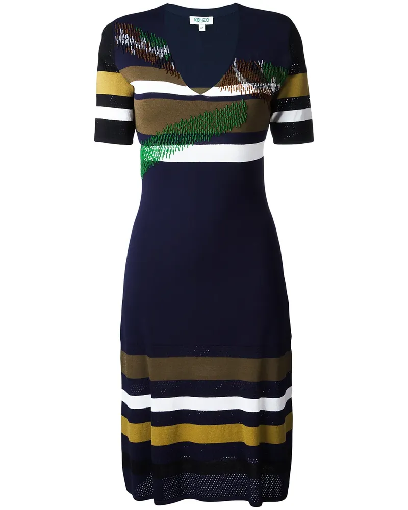 Kenzo Gestreiftes Kleid - Blau Blau