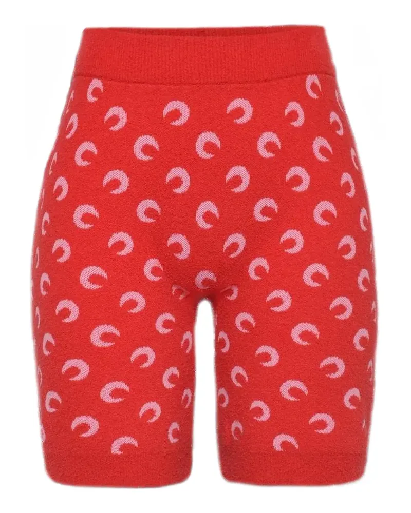 Marine Serre Moon jacquard bouclette shorts - Rot Rot