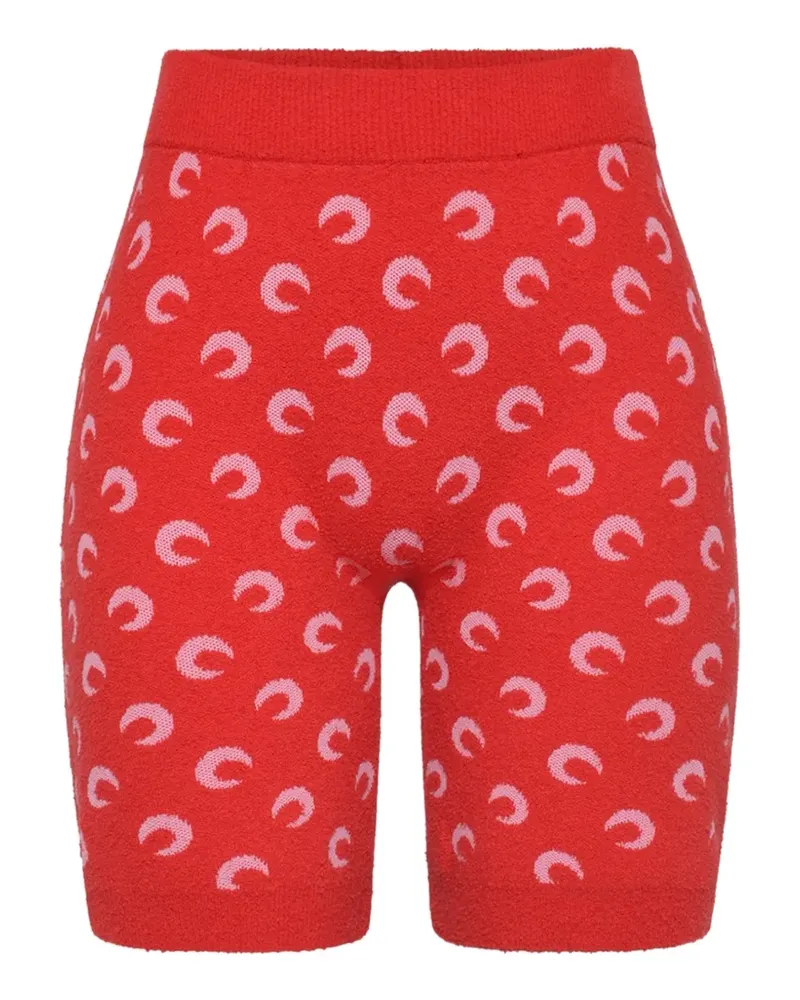 Marine Serre Moon Bouclette-Shorts aus Bio-Baumwolle - Rot Rot