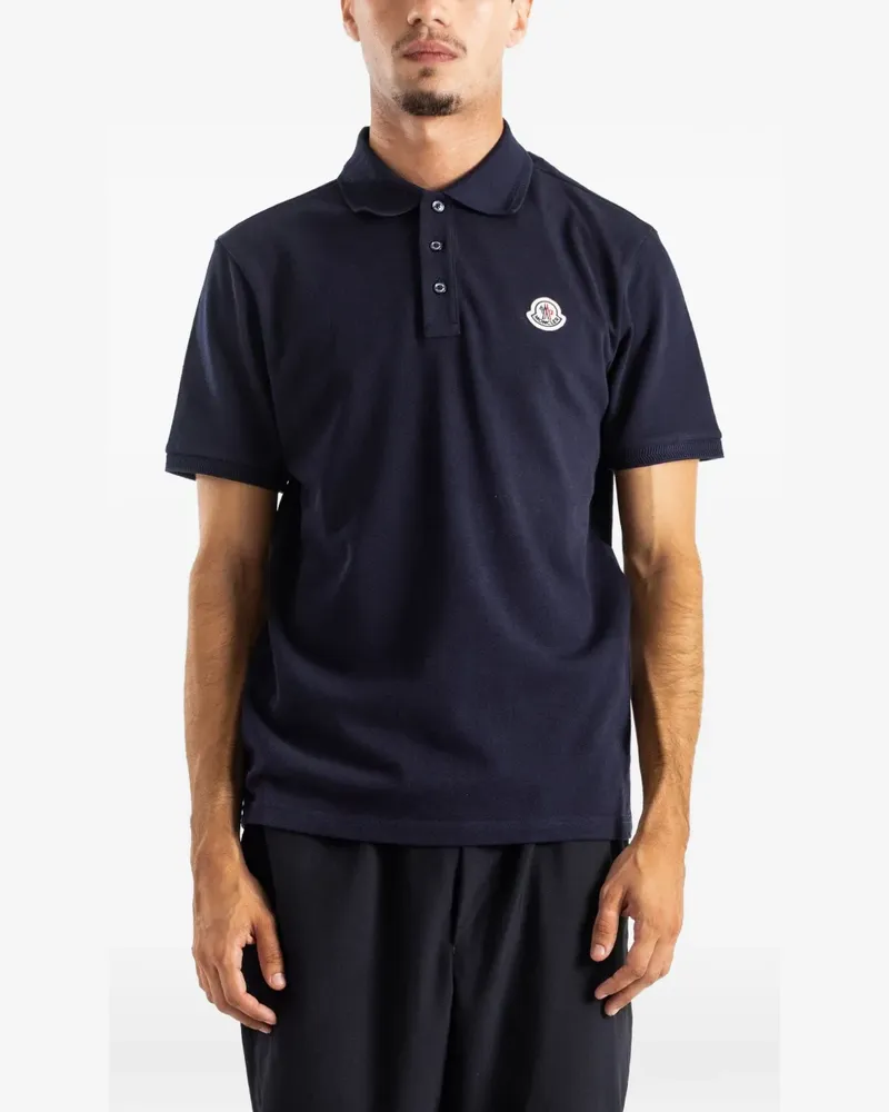 Moncler Poloshirt mit Logo-Patch - Blau Blau