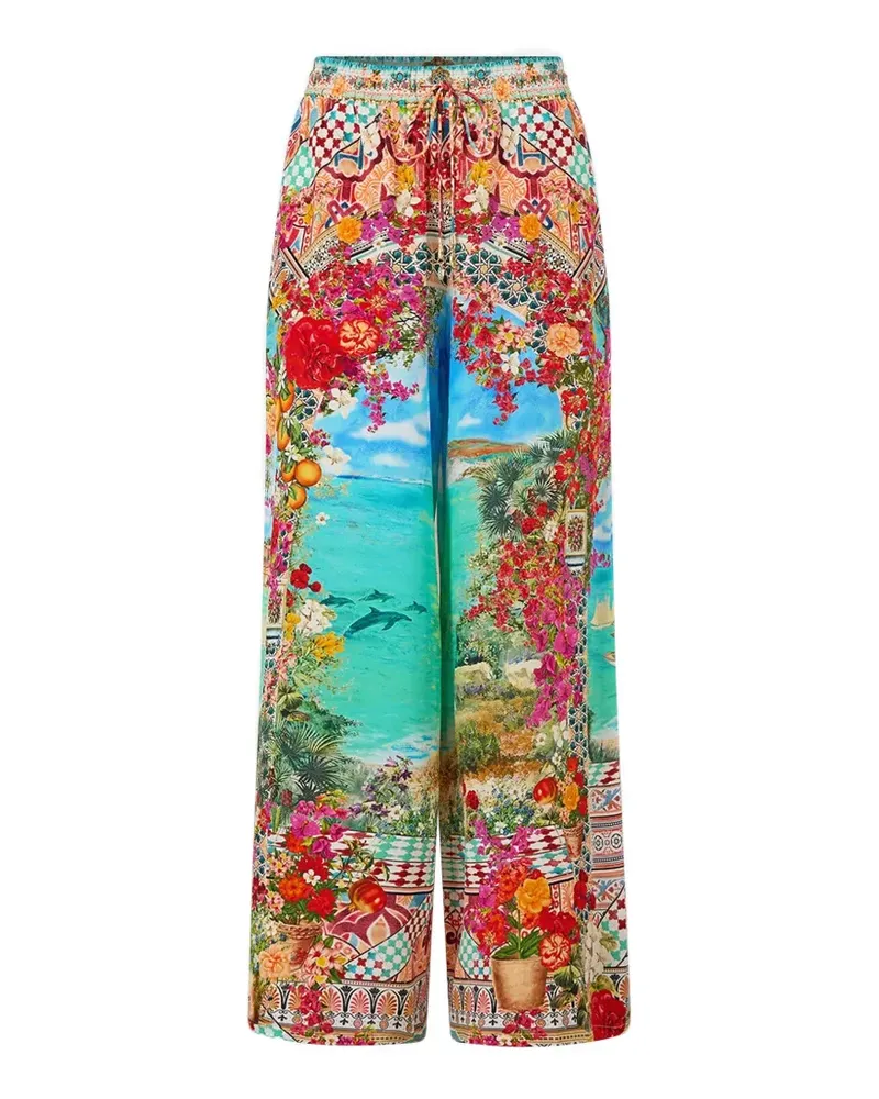 Camilla Meet Me in Mallorca Straight-Leg-Hose mit Print - Rot Rot