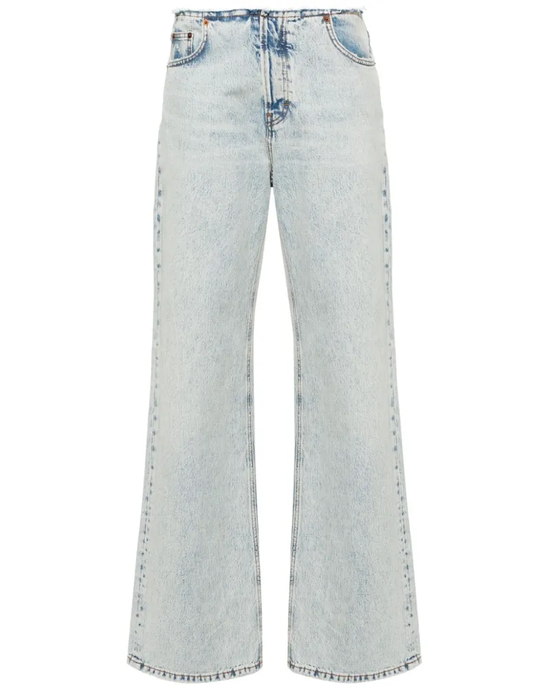 Haikure Ausgefranste Korea Jeans - Blau Blau