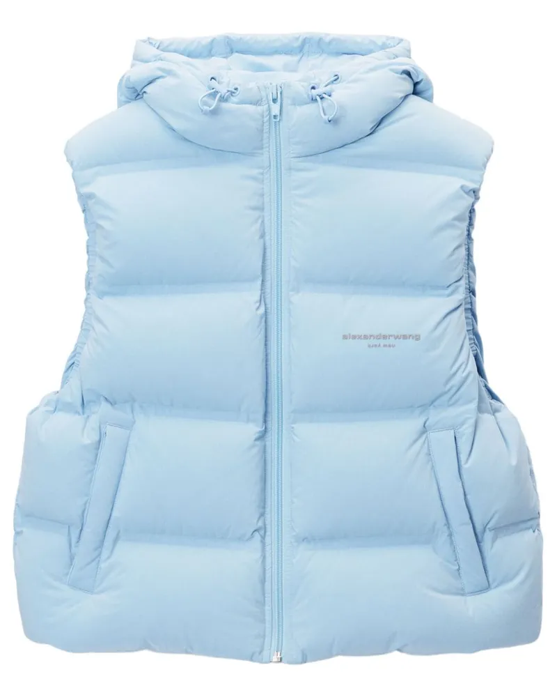 Alexander Wang Wattierte Weste aus Logo-Jacquard - Blau Blau
