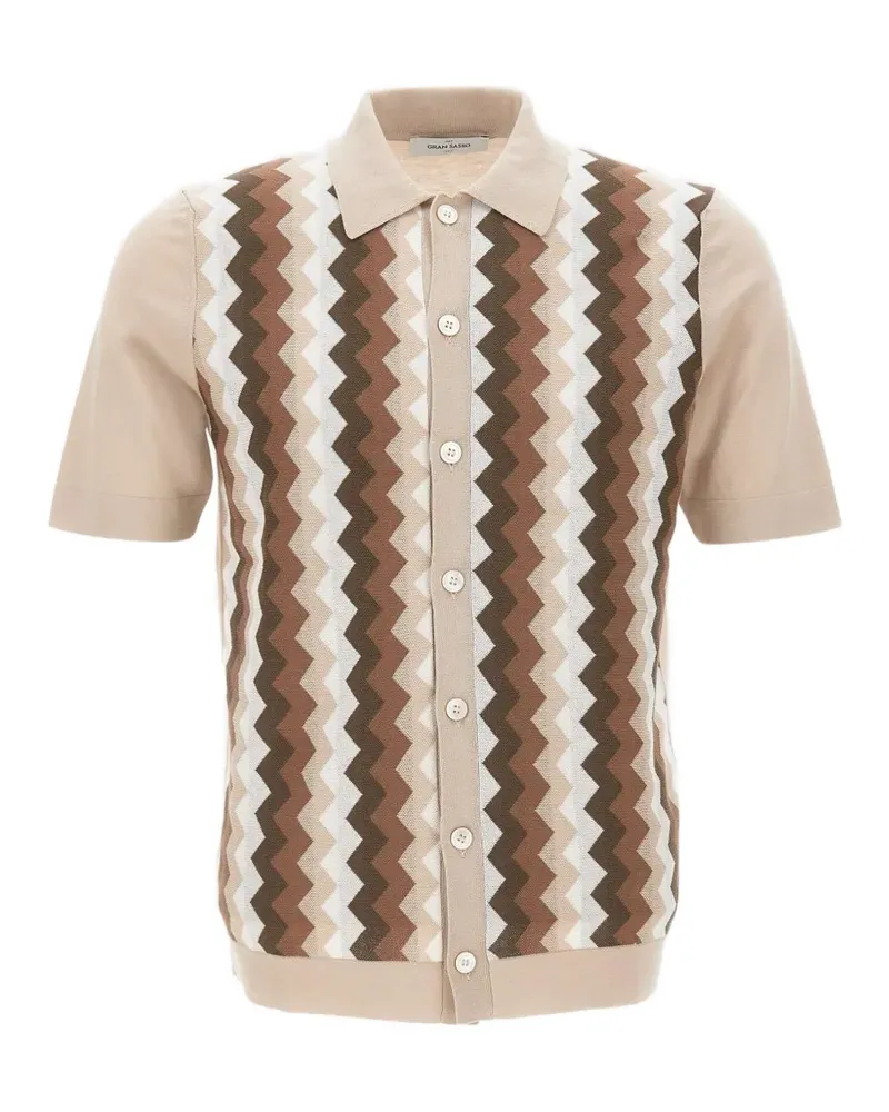 Gran Sasso short-sleeve knitted shirt - Nude Nude