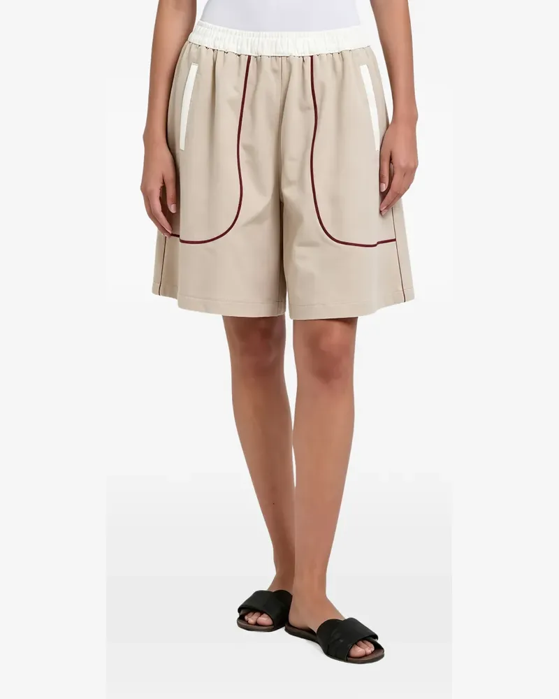Brunello Cucinelli Shorts mit elastischem Bund und Paspeldetail - Nude Nude