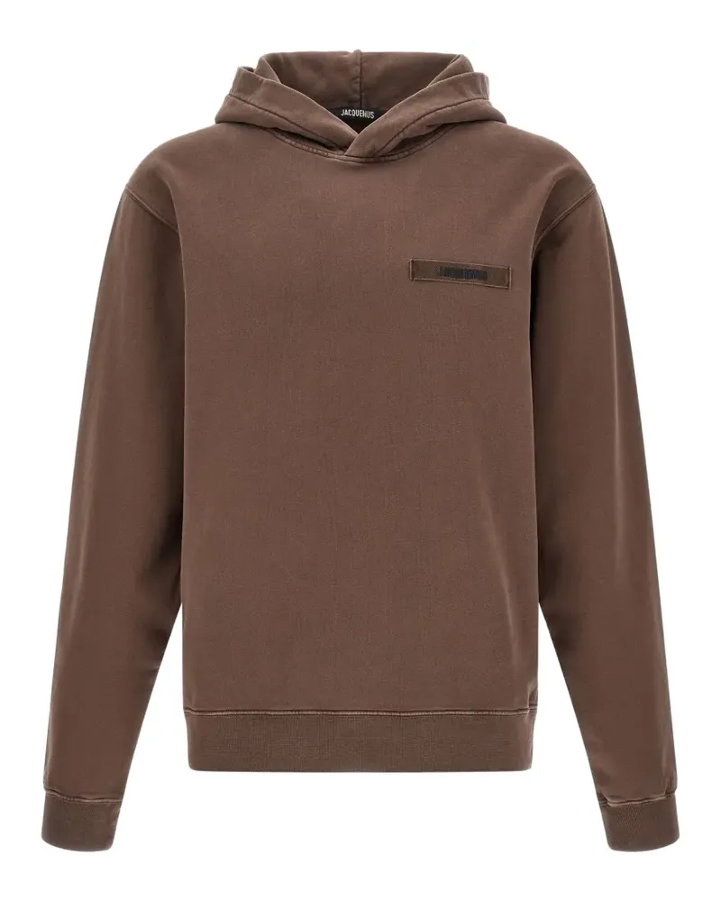 Jacquemus logo-patch hoodie - Braun Braun