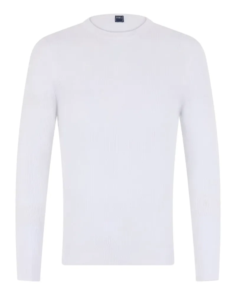 Fedeli round-neck cotton sweater - Weiß Weiß