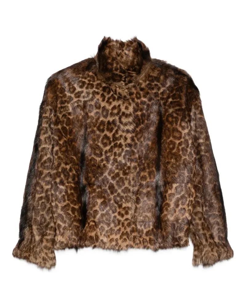 Salvatore Santoro Jacke mit Leopardenprint - Braun Braun