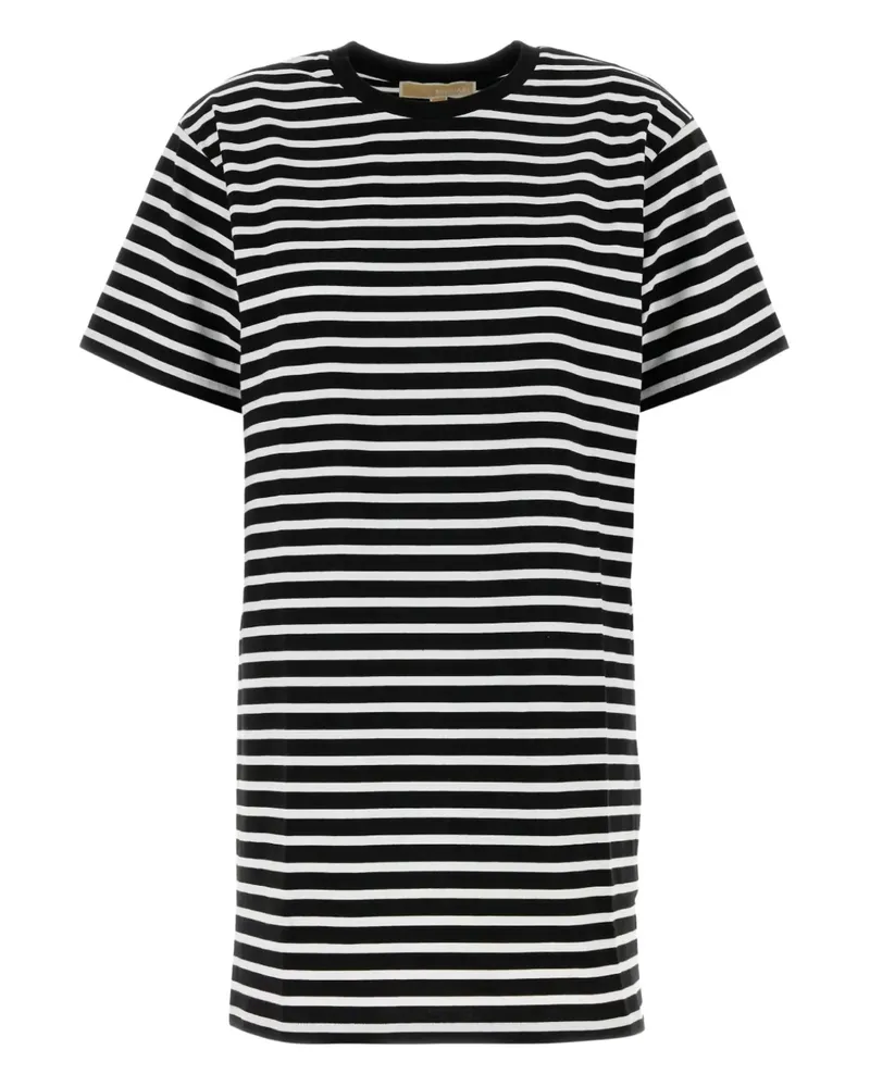 Michael Kors Gestreiftes T-Shirtkleid - Schwarz Schwarz
