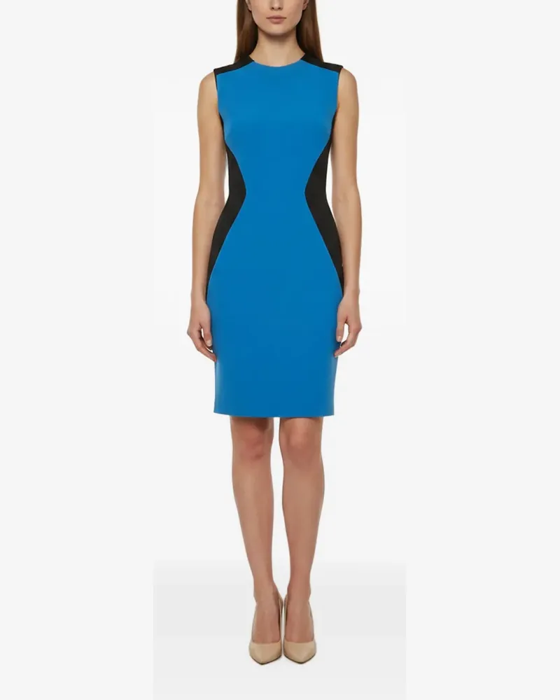 Victoria Beckham Midikleid mit Kontrasteinsatz - Blau Blau