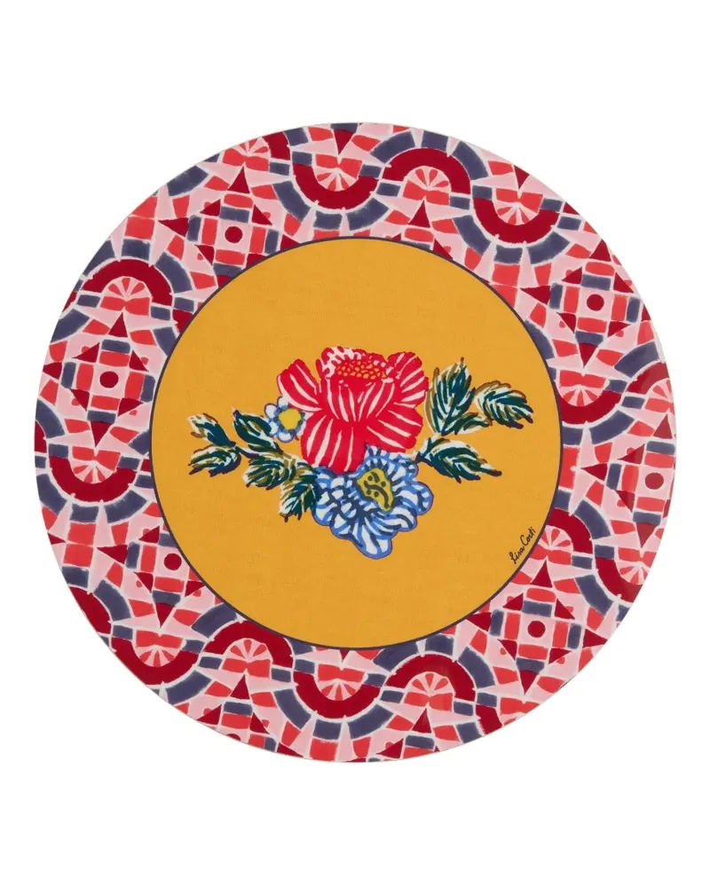 Lisa Corti Tischset mit Blumen-Print (2er-Set) - Rot Rot