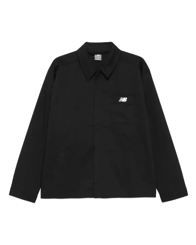 New Balance Hemdjacke mit Logo-Stickerei - Schwarz Schwarz