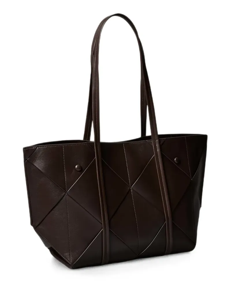 Calvin Klein geometric-quilted tote bag - Braun Braun