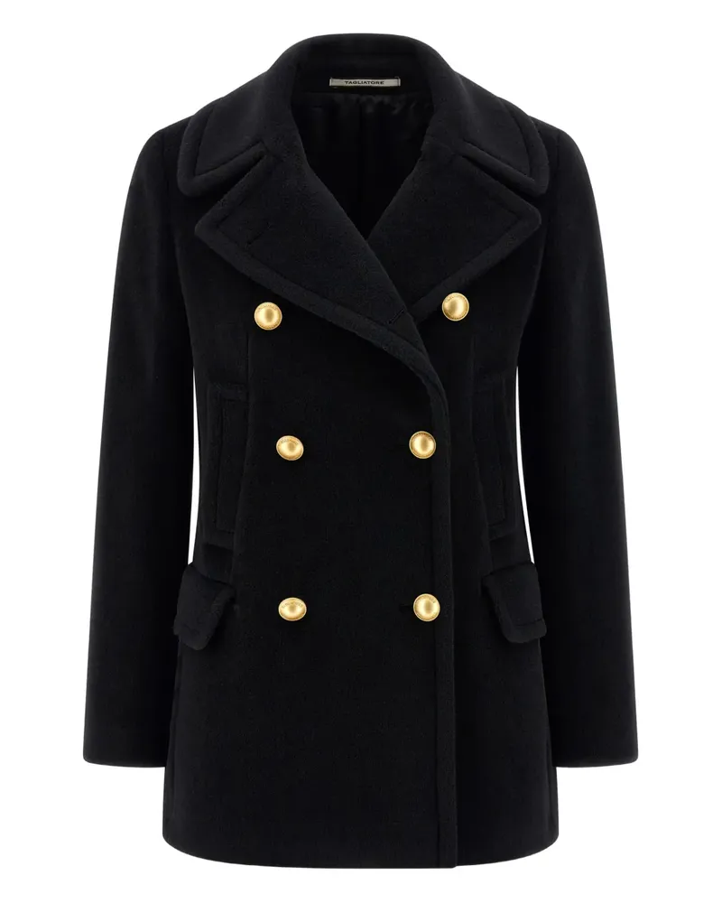 Tagliatore double-breasted metal-button coat - Schwarz Schwarz