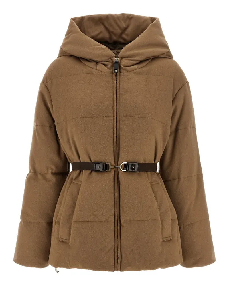 Max Mara Corona single-breasted hooded coat - Braun Braun