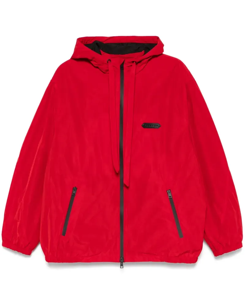 Lanvin Windbreaker mit Logo-Patch - Rot Rot