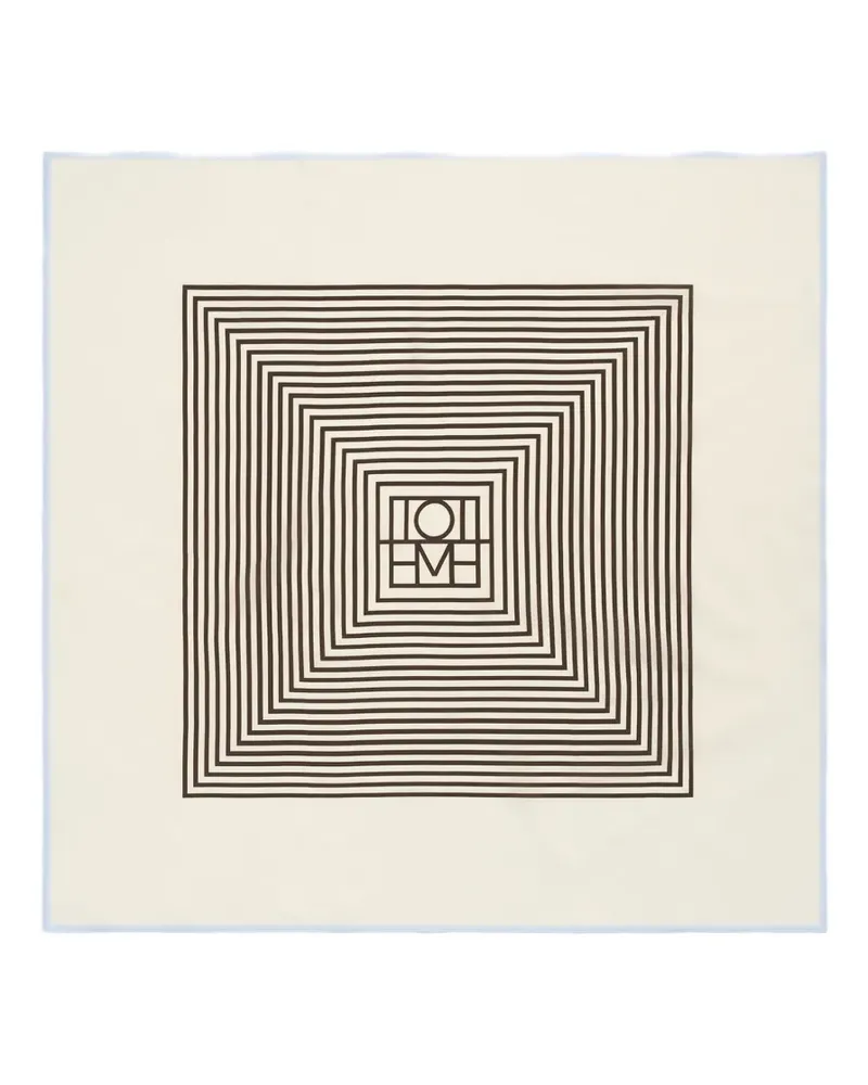Totême Seidenschal mit Monogramm-Print - Braun Braun