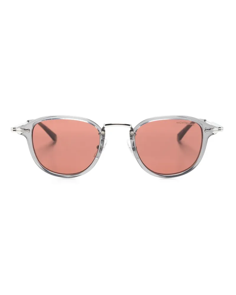 Montblanc Transparente Sonnenbrille mit rundem Gestell - Grau Grau