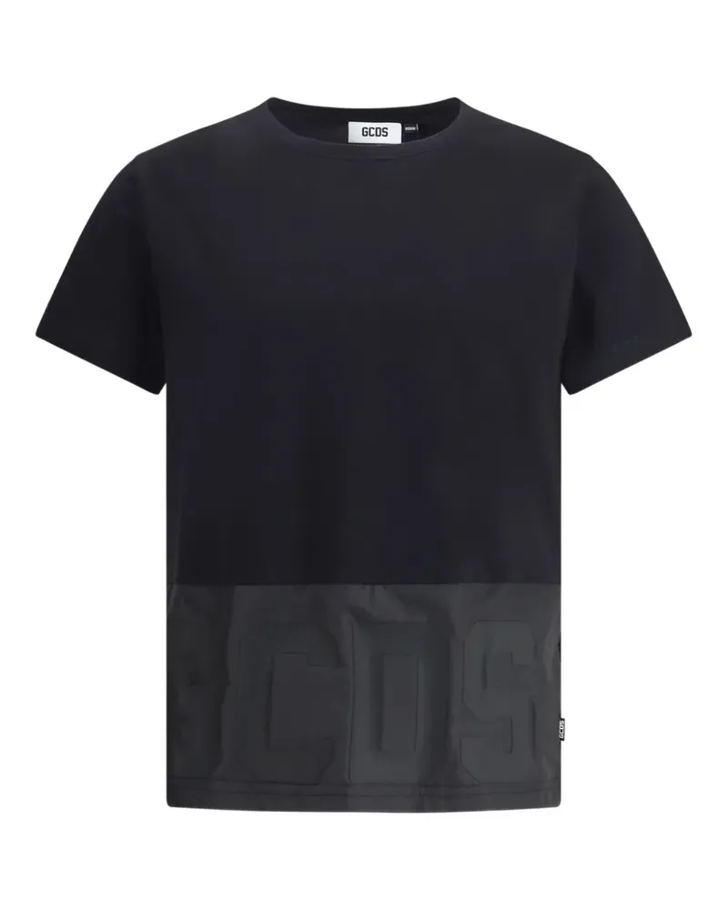 GCDS T-Shirt mit Logo-Streifen - Schwarz Schwarz