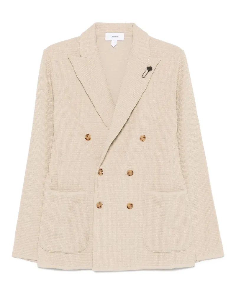 LARDINI Doppelreihige Jacke mit Waffelstruktur - Nude Nude