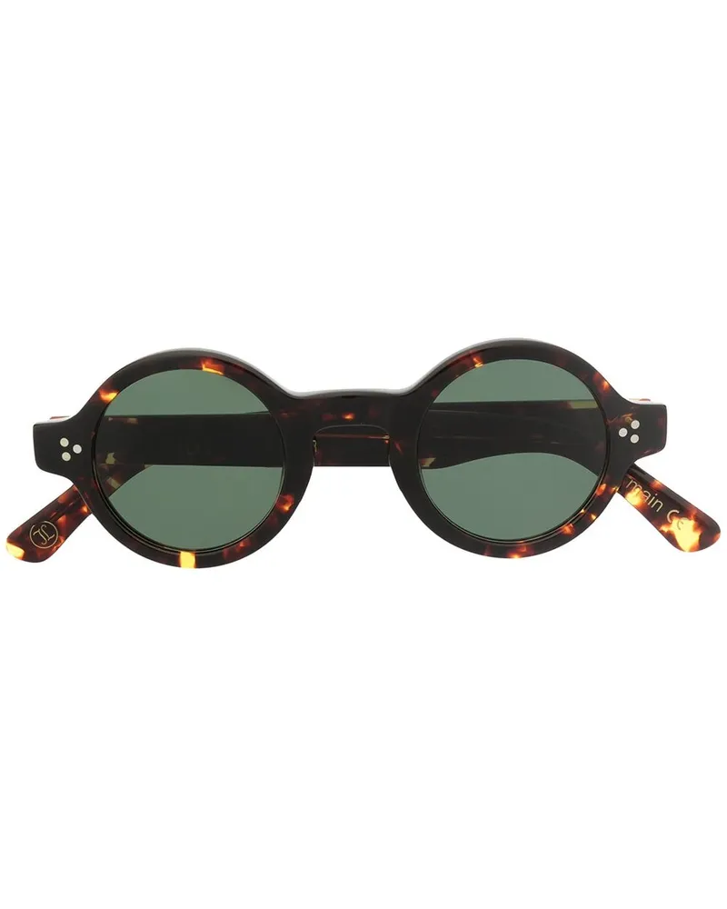 Lesca Runde 'Burt' Sonnenbrille - Braun Braun
