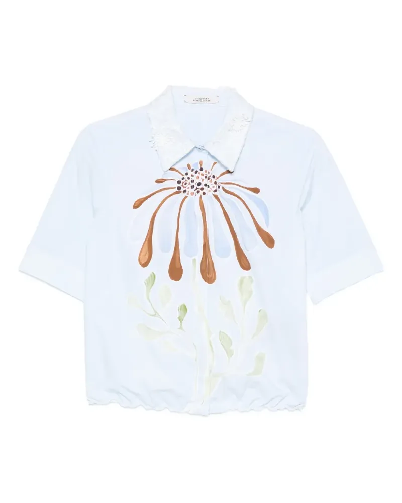 Dorothee Schumacher floral-print embroidered-collar shirt - Blau Blau