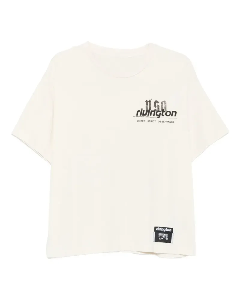 RRR123 Uso T-Shirt mit grafischem Print - Weiß Weiß