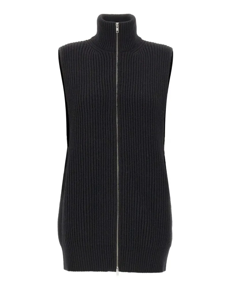 Maison Margiela ribbed-knit zip-up vest - Schwarz Schwarz